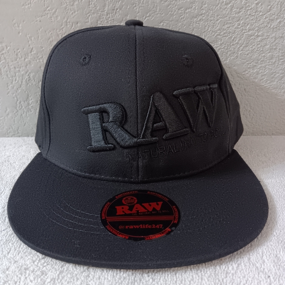 RAW Black Snapback Hat